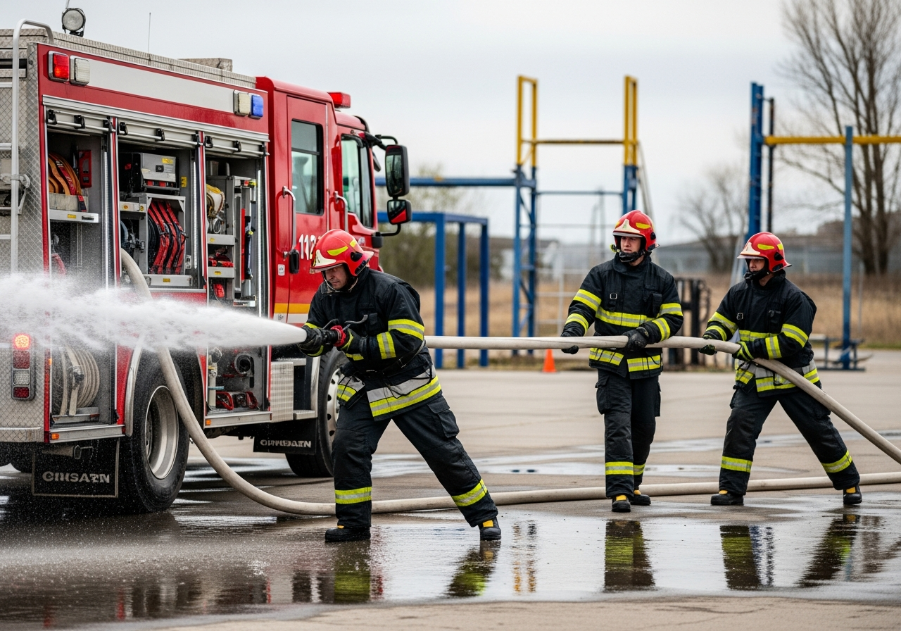 Paramedic running an in-field training scenario